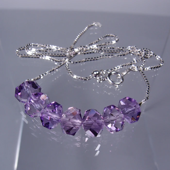 アメシスト（紫水晶）連擦り32面カットペンダント