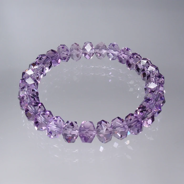B1464ローズアメシスト連擦り32面カット8mm玉ブレスレット